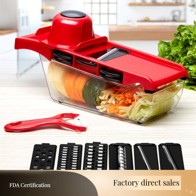 Outils de cuisine durables en stock polyvalents à 16 lames en bambou en acier inoxydable Chopper alimentaire