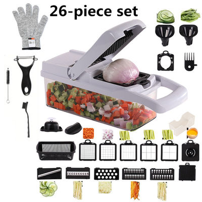 Coupeuse de fruits et légumes en bambou 22 en 1 outils de cuisine durables pour les cuisines occupées