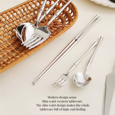 24 pièces de couverts d'or de luxe en acier inoxydable 24 pièces d' ustensiles en argent pour l' hôtel et le mariage