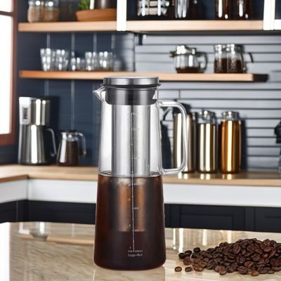 Bouteille d'eau en verre à borosilicate élevé de 1L/1.4L avec filtre en acier inoxydable durable