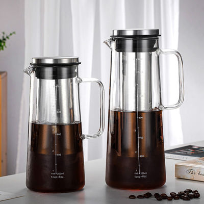Bouteille d'eau en verre à borosilicate élevé de 1L/1.4L avec filtre en acier inoxydable durable