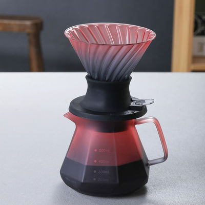 Ensemble de thé à café en verre borosilicate fait à la main avec filtre à café en acier inoxydable