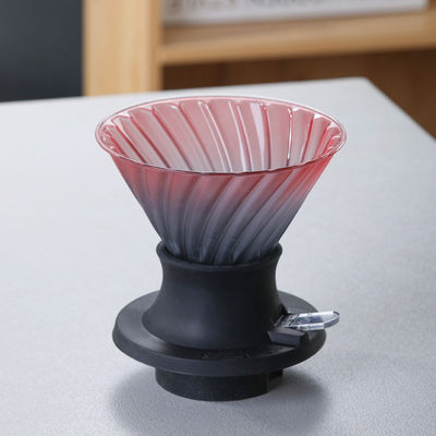 Type de pressage à la main, verre borosilicate, cafetière à goutte à goutte à la main avec filtre en acier inoxydable