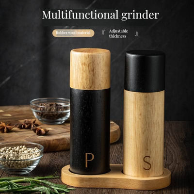 Le moulin à poivre, le sel, le cœur de céramique réglable de 7 pouces, les secouettes manuelles, le bois de chêne, un design élégant.