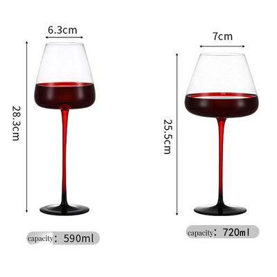 Flûtes de fond concaves à rayures verticales colorées VIN DE VIN avec tige NUL type céramique