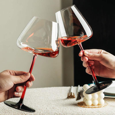 Flûtes de fond concaves à rayures verticales colorées VIN DE VIN avec tige NUL type céramique