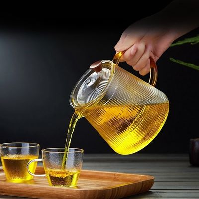 Bouteilles de thé en verre de capacité 1000 ml avec poignée résistante à la chaleur et design classique