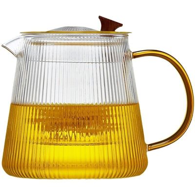 Bouteilles de thé en verre de capacité 1000 ml avec poignée résistante à la chaleur et design classique