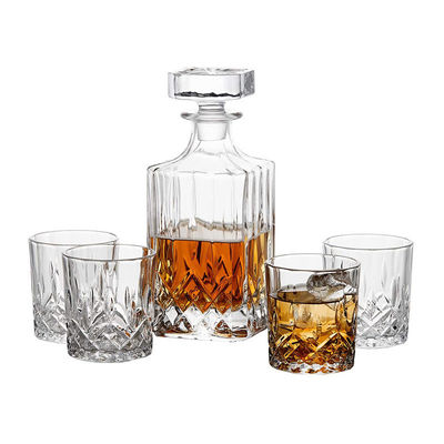 Décanteur de cristal sans plomb et verres de whisky de style rock classique avec logo personnalisé
