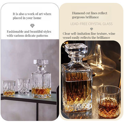 Décanteur de cristal sans plomb et verres de whisky de style rock classique avec logo personnalisé