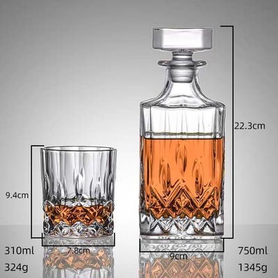 Décanteur de cristal sans plomb et verres de whisky de style rock classique avec logo personnalisé