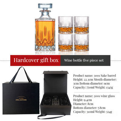 Décanteur de cristal sans plomb et verres de whisky de style rock classique avec logo personnalisé