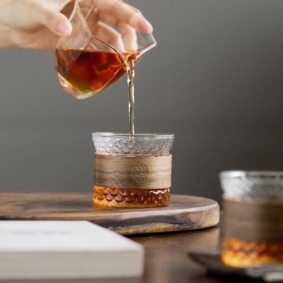 150 ml de capacité, manche en bois, tasse à café en verre transparent, parfaite pour toutes les occasions.