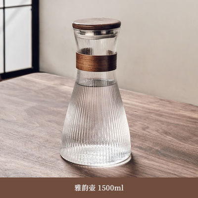 Ensemble de tasses en verre à haute teneur en borosilicate bouilloire et théière à la maison moderne avec poignée en bois