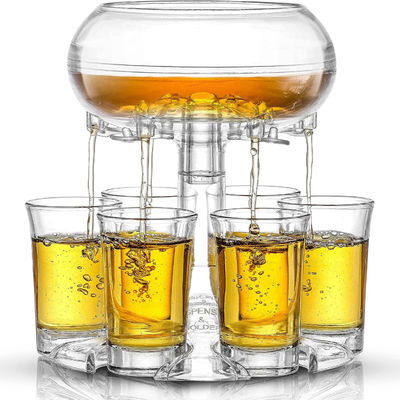 Dispensateur et support de verre à 6 gouttes PMMA pour servir des cocktails de bière et de whisky lors de fêtes
