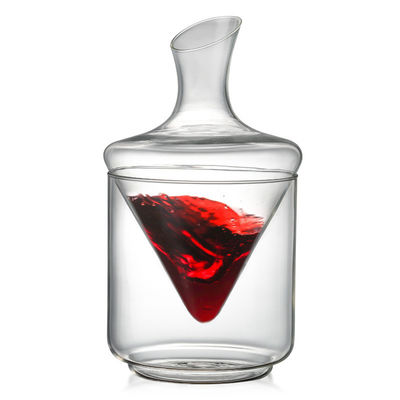 Bouteille de décanter verre à haute borosilicate clair 1000ml avec un design élégant et moderne