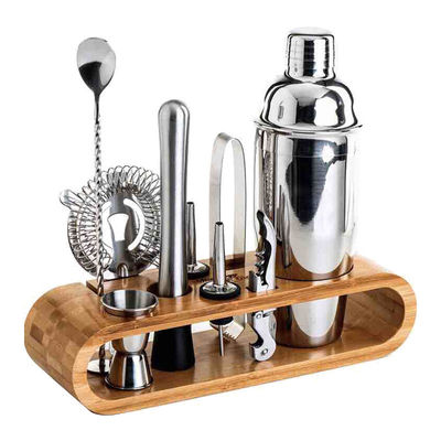 Kit de mélangeur de cocktails professionnel à 10 pièces avec outils de barre métallique
