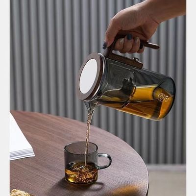 Infuseur de thé en verre contemporain et pot de thé pour bureau / voyage avec sac fourni