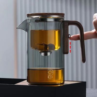 Infuseur de thé en verre contemporain et pot de thé pour bureau / voyage avec sac fourni