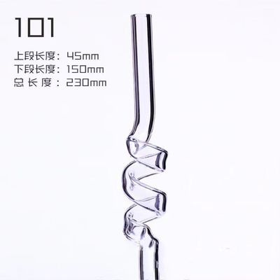 Boucles de verre transparentes à haute borosilicate, rondes, de 0,8*20 cm, en forme de barre courbe