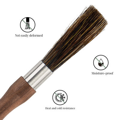 Accueil Cuisine Machine à café en bois Brosse à nettoyer avec poignée longue et cuillère à mesurer