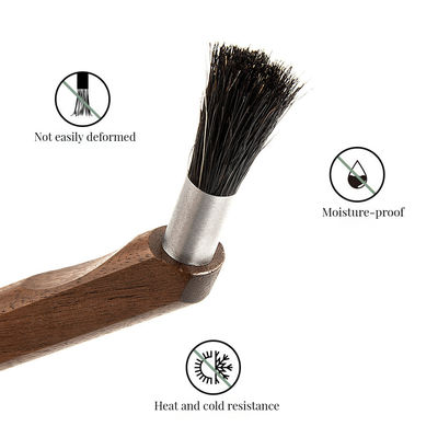 Pinceau de nettoyage en bois de bambou courbé pour cuisine domestique