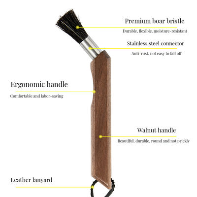 Logo personnalisé Double côté Soft Boar Bristle Brush pour nettoyer les ongles pour autre bambou naturel