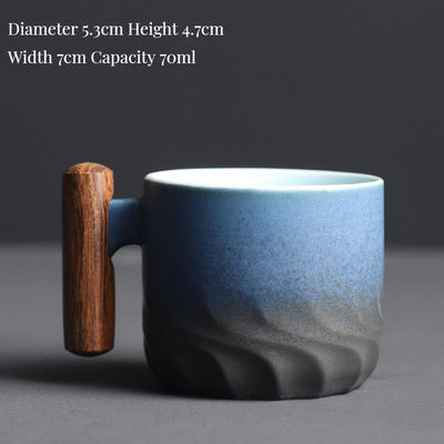 Cuillère à thé en céramique à os de poignée en bois pour le café ou le camping