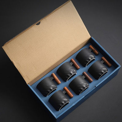 Cuillère à thé en céramique à os de poignée en bois pour le café ou le camping