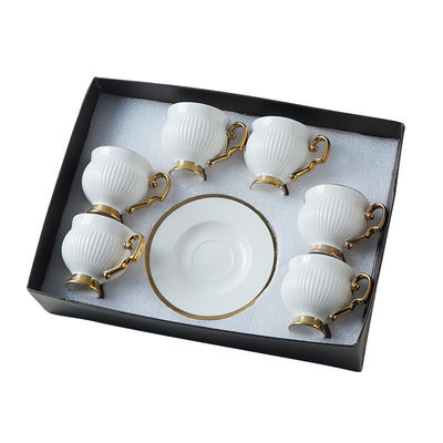 11 oz tasses en céramique osseuse Logo personnalisé Noir Blanc Sublimation colorée pour les ensembles de thé de bière