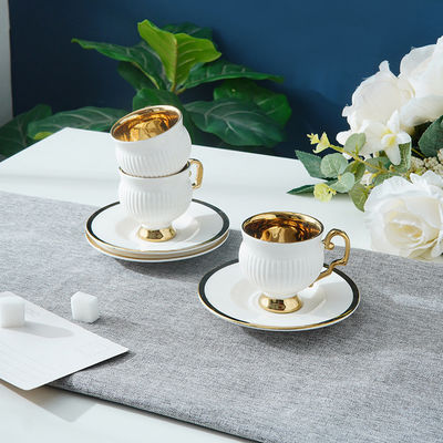 11 oz tasses en céramique osseuse Logo personnalisé Noir Blanc Sublimation colorée pour les ensembles de thé de bière
