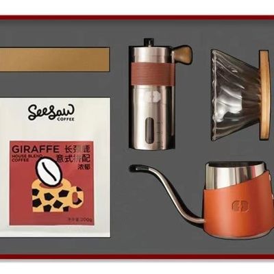 Boîte à cadeaux durable de style de design de luxe Morden Camping extérieur Set de broyeur de café manuel