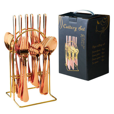 Design moderne en acier inoxydable Cuillère à soupe Plateau d'or pour la fête de mariage