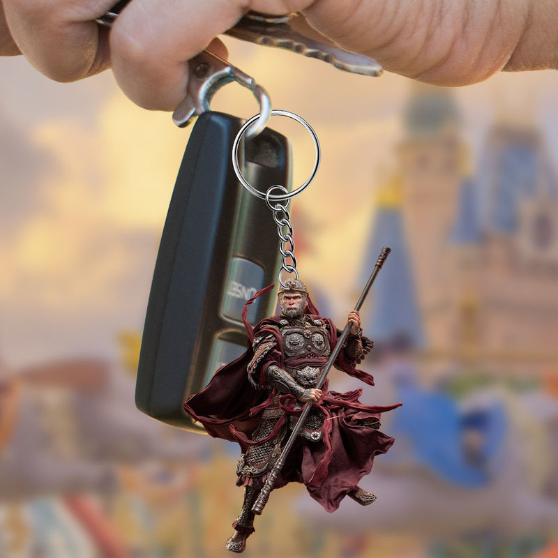 Wukong écologique 2D porte-clés plat pendentif acrylique pour sac à dos et accessoires de voiture