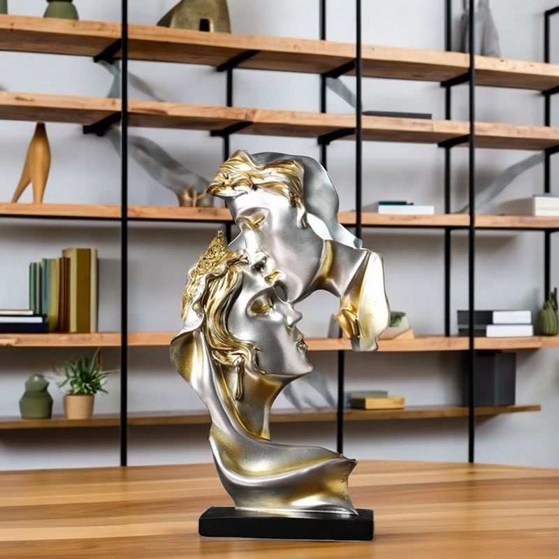 Décoration de bureau Statue de penseur de luxe moderne Statue de résine de bambou Artisanat créatif Style Art déco