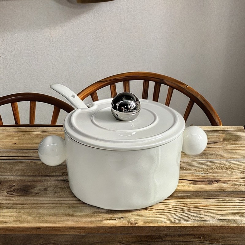 Bouteille en céramique en forme de cœur avec double poignée Couvercle en acier inoxydable