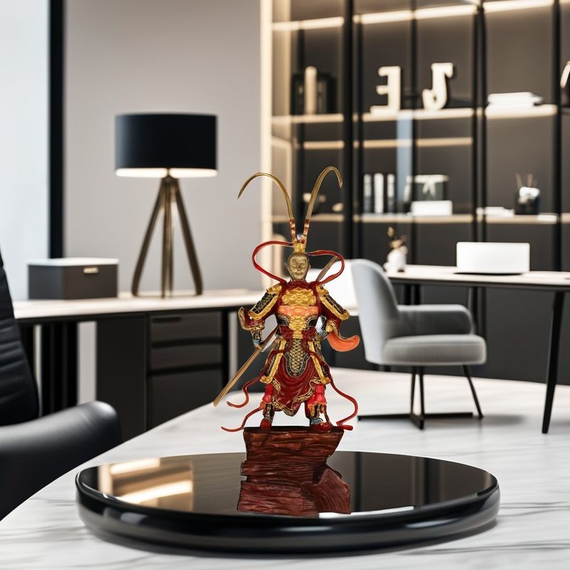 Une figurine artistique en résine 3D de Sun Wukong Un ornement de bureau contemporain pour l'anniversaire