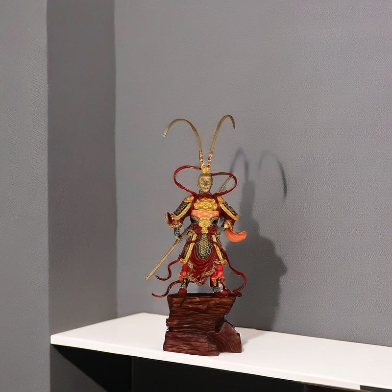Anniversary Sun Wukong Golden Hoop Figure en résine 3D Design contemporain Ornement de collection métallique