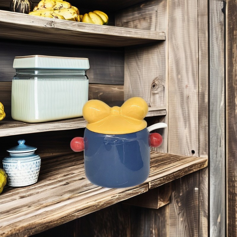 Ornement imprimé Container alimentaire en céramique nordique pour décoration murale à domicile et micro-ondes