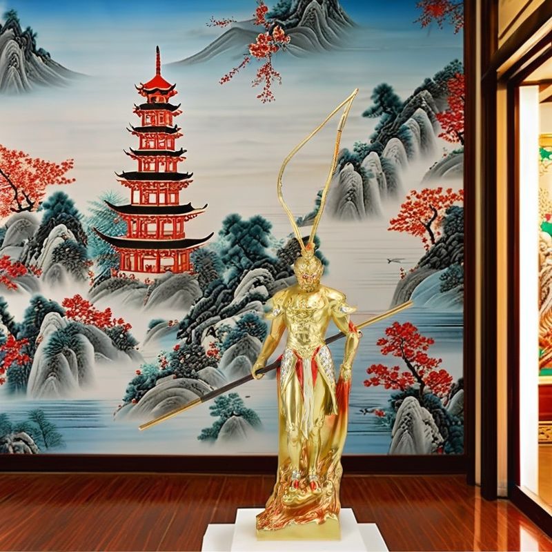 Ornements Voyage vers l'Ouest 3D Résine Figure Metal OEM Monkey King Collection de personnages