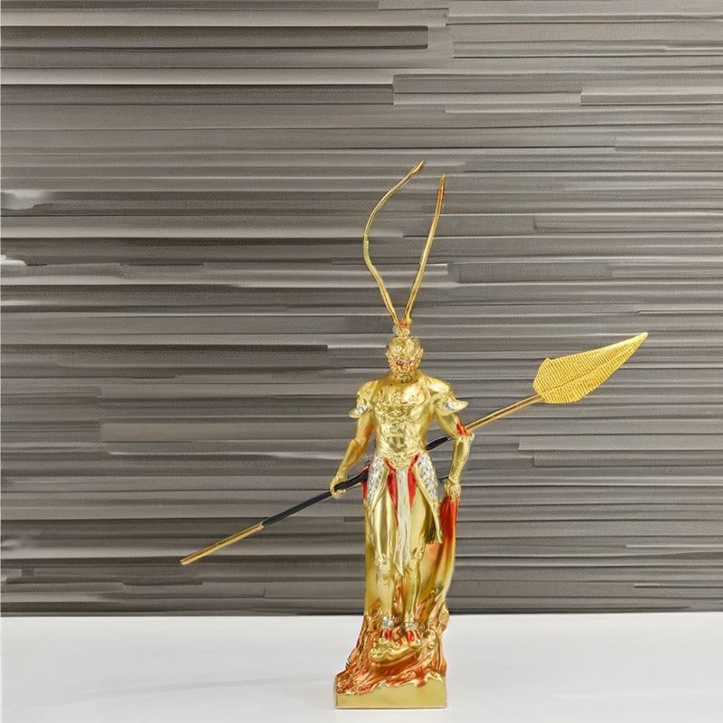 Figure en résine du roi singe Golden Hoop pièce de collection de métal contemporain pour les anniversaires