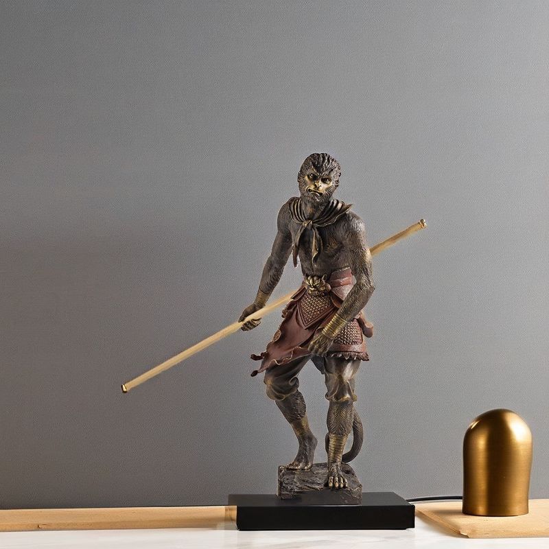Jeu contemporain Black Myth Legends Statue 3D personnalisée de Wukong en alliage avec thème artistique