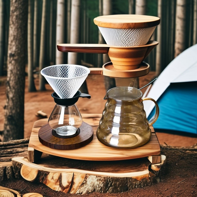 Serveur de café en verre borosilicate transparent avec infuseur de thé et gouttière à nuages d'or