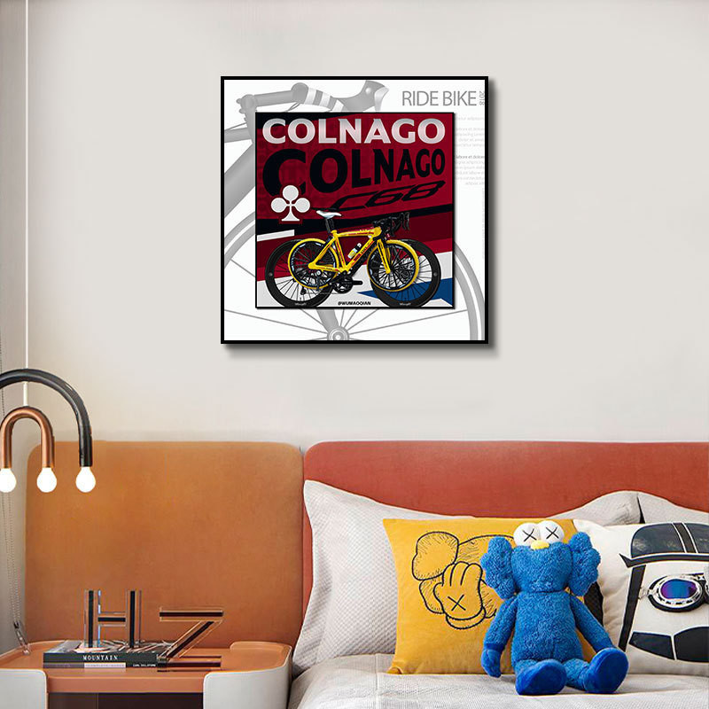 Couleur personnalisée Bicicle en alliage rétro moderne Peinture murale en cristal pour une chambre d'enfant élégante Décoration de chambre