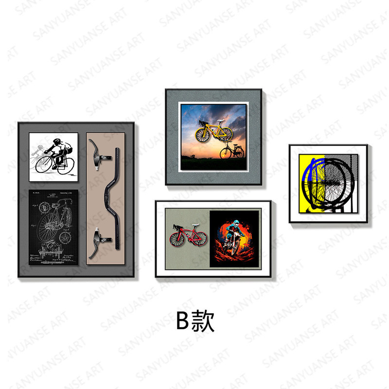 Taille personnalisée moderne moderne 3D combinaison de vélo Art mural pour la décoration du salon