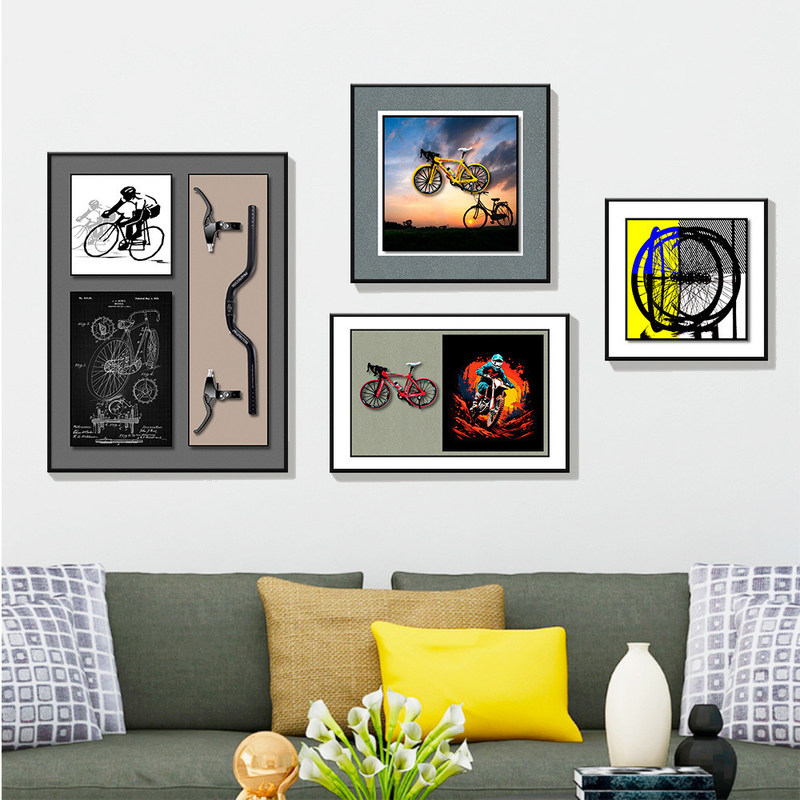 Fin du revêtement 3D moderne de vélo Peinture en porcelaine avec des blocs de construction de cristal élégants