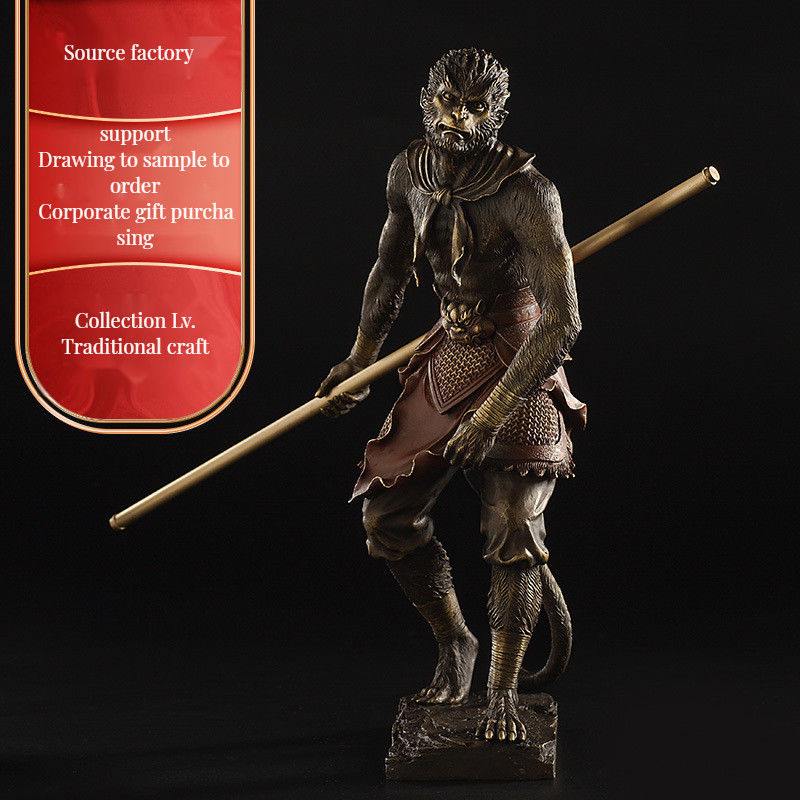 Statue personnalisée du mythe noir de Wukong Les légendes des personnages du jeu Les singes des statues 3d Art de bureau