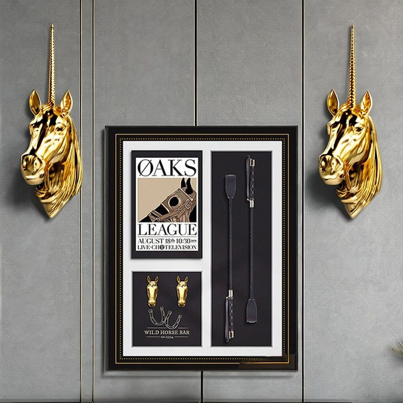 Mural équestre rectangulaire de style européen Blocs de construction pour le mur d'entrée du salon