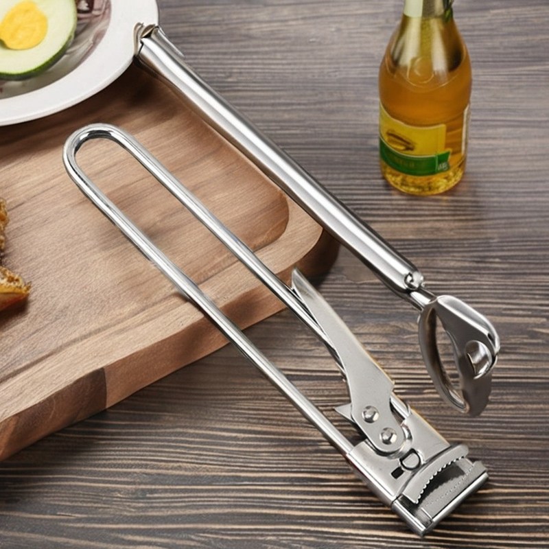 Ouvre-boîtes en acier inoxydable réglable à prise facile