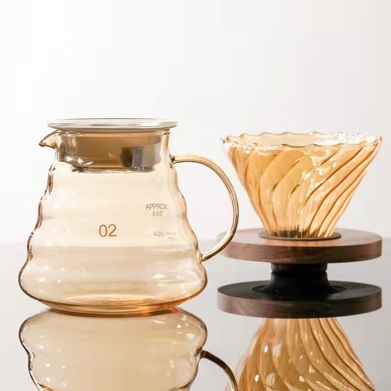600 ml Nordic Portable Pour-Over Set serveur de café goutte à goutte avec pot de verre résistant à la chaleur